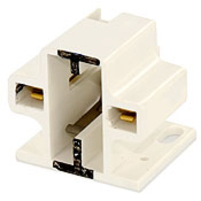 Leviton 26720-200 GX23 Base Compact Fluorescent Lampholder, 600V White with Black, Pack of 100