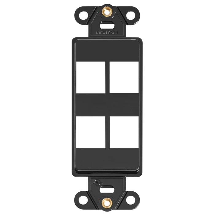 Leviton 41644-E 4-Port Decora Insert, Black