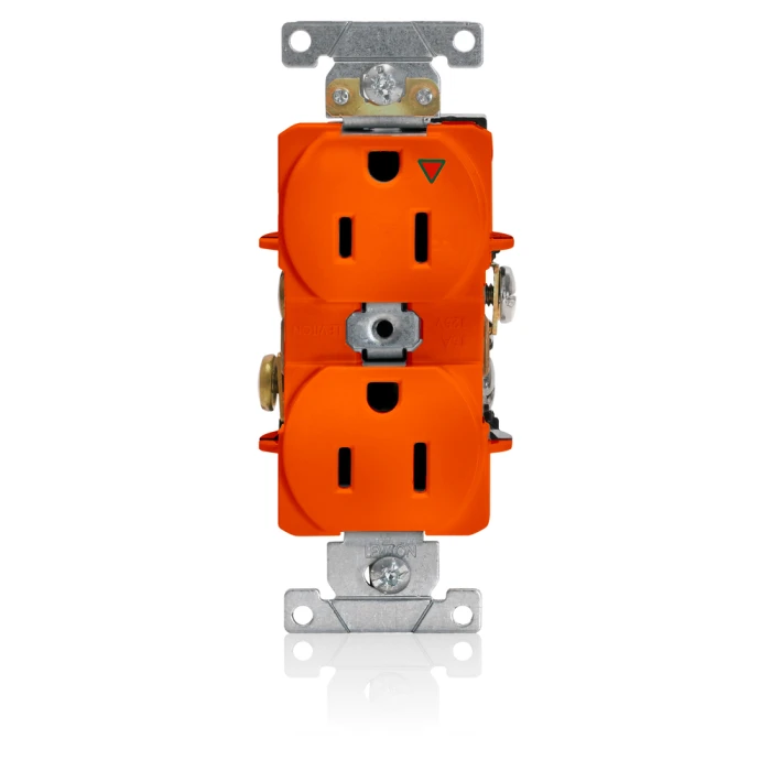 Leviton 5262-IG Industrial Specification Grade Isolated Ground Duplex Receptacle, 125V 15A
