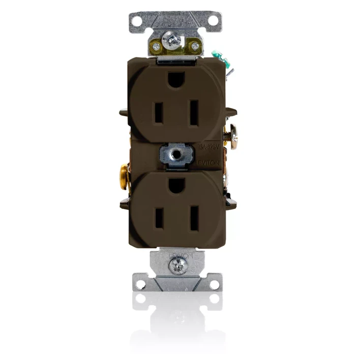 Leviton 5262-S Brown Duplex Wall Receptacle, Pack of 100