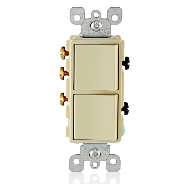Leviton 5641-I Decora Single-Pole/3-Way Switch, Ivory, Pack of 100