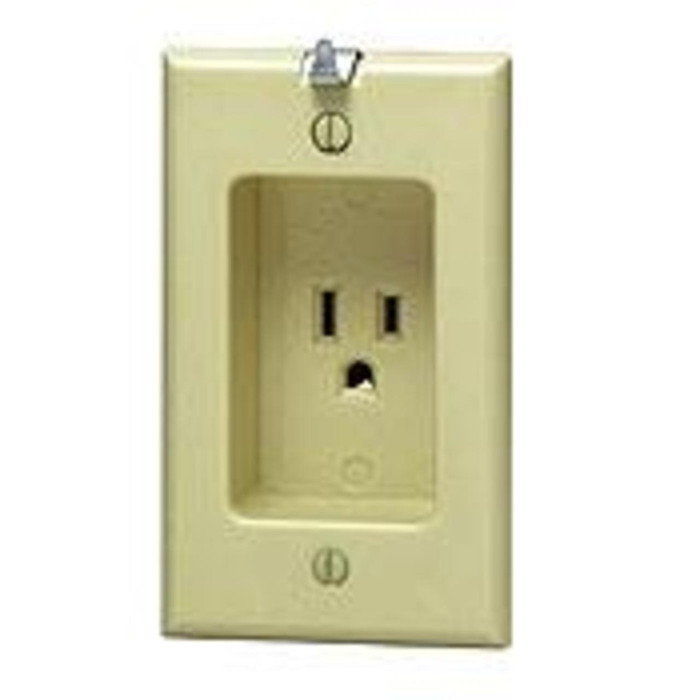 Leviton 688-I Ivory Clock Hanger Receptacle