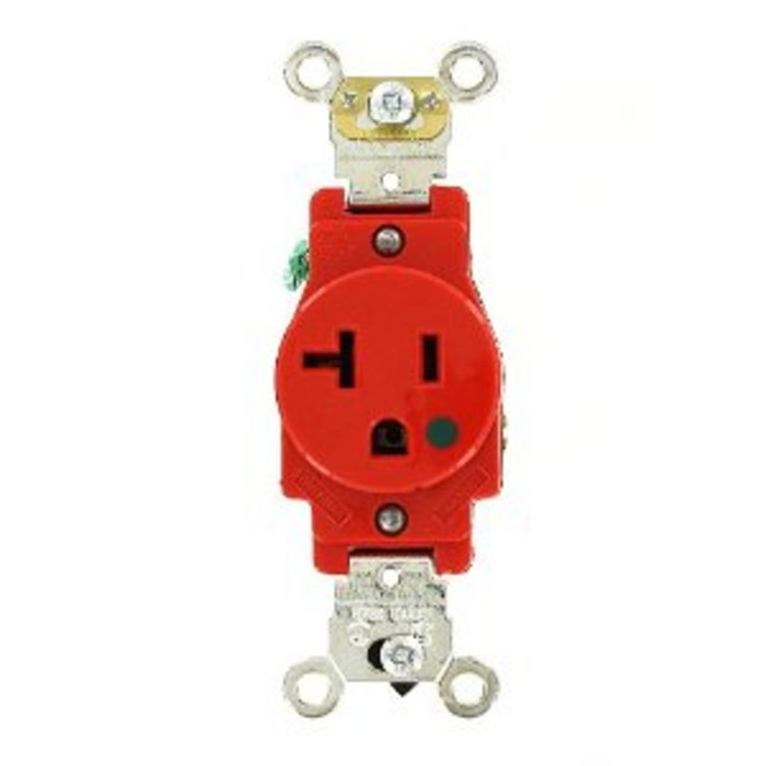 Leviton 8310-R Hospital-Grade Receptacle, 20A 125V