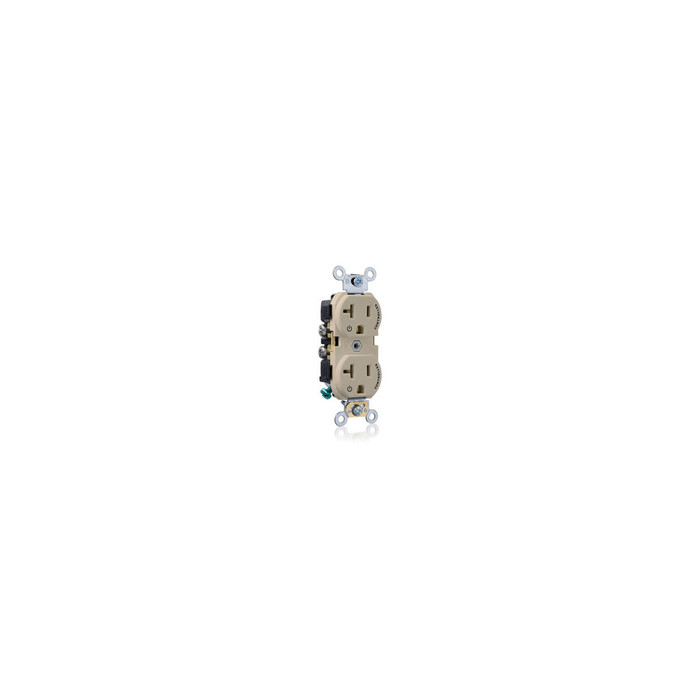 Leviton CR020-2PI Commercial Specification Grade Decora Plus Duplex Receptacle, 20A 125V Ivory