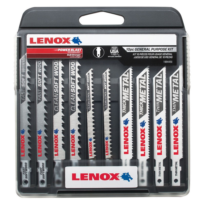 Lenox 1994458 T-Shank General Purpose Jig Saw Blade Kit, 10-Piece