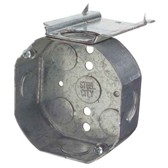Steel City 54151L Octagonal Box, 1/2" KO, L-Bracket