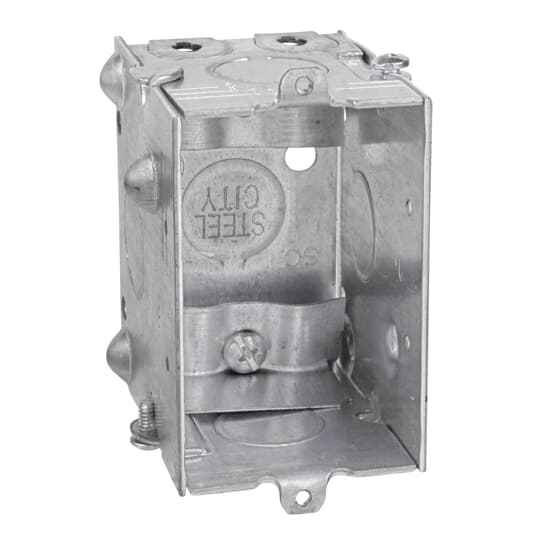 Steel City LXWLE-25 3x2x2-1/2 Switch Box, Steel, 12.5C, Gangable
