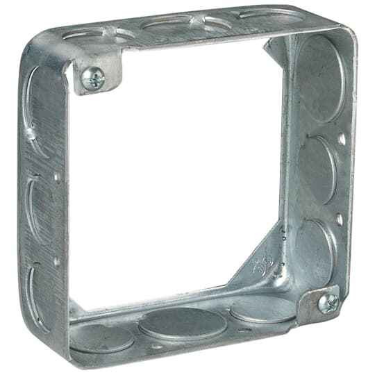 Steel City 4" Square Extension Ring, 1/2" & 3/4" KO, 21 cu in