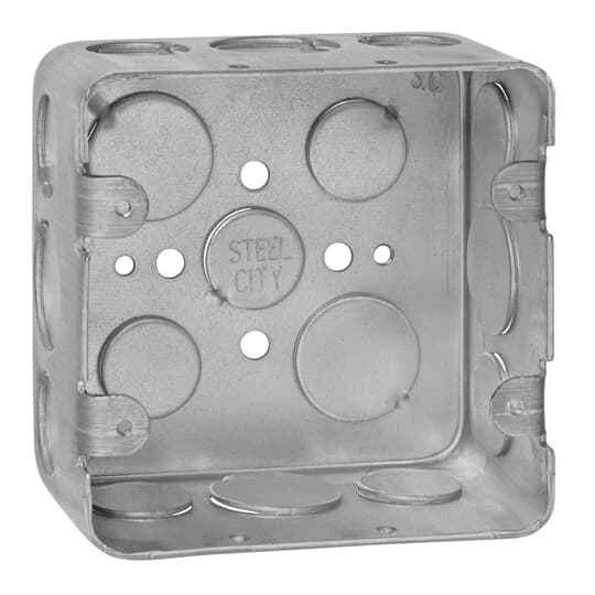 Steel City 2G4D1234 2-Gang 2-1/8in Device Box, 1/2-3/4in KO