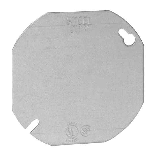 Steel City 54C1 Octagon Box Cover 4" Flat & Blank (25-Pack)