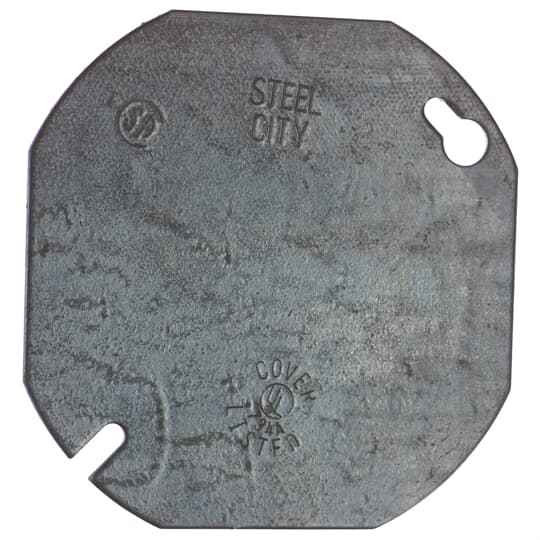 Steel City 54C1 4" Octagon Box Cover, Flat & Blank