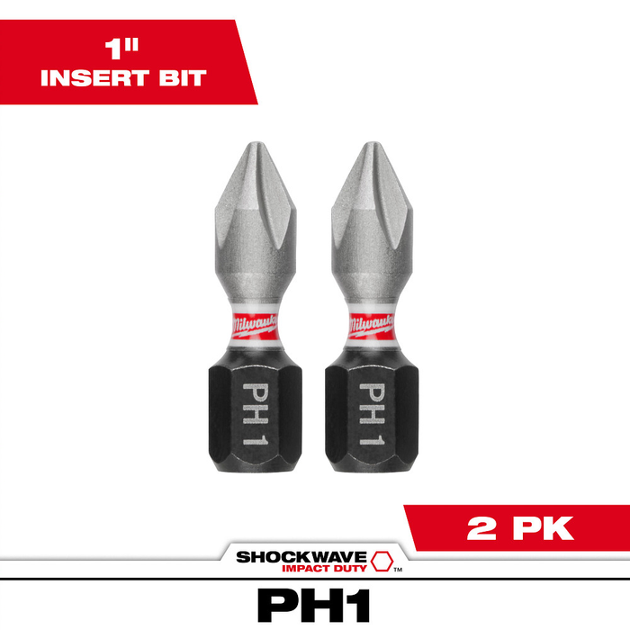 Milwaukee SHOCKWAVE Impact Duty 1" Phillips Insert Bit