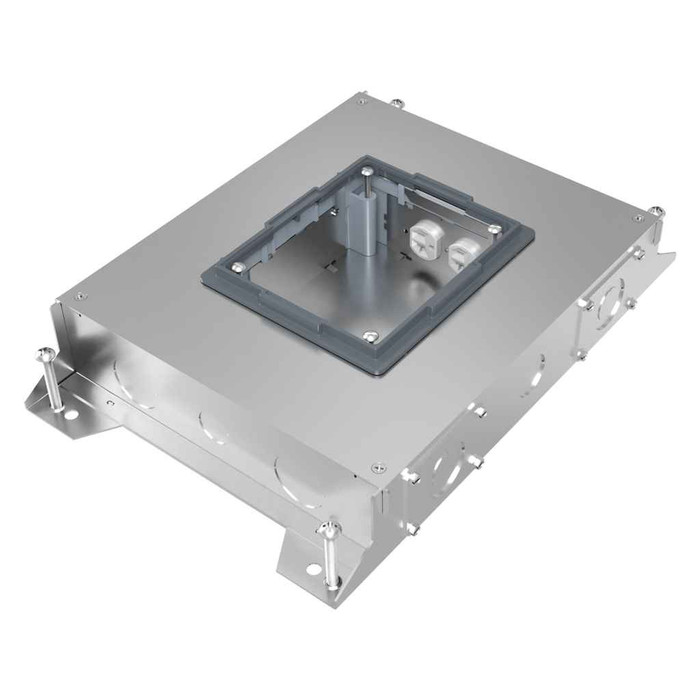 Wiremold RFBA 4-Gang Steel Floor Box with Removable Dividers