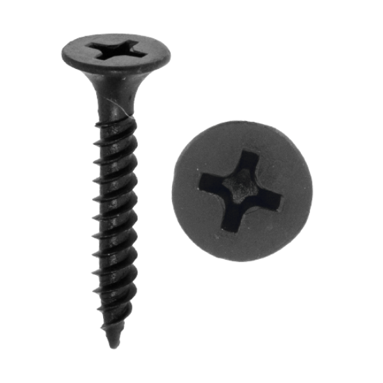 Minerallac #6 x 1-1/4" Drywall Screws with Bugle Head and Black Phosphate Finish, 1000 Pack