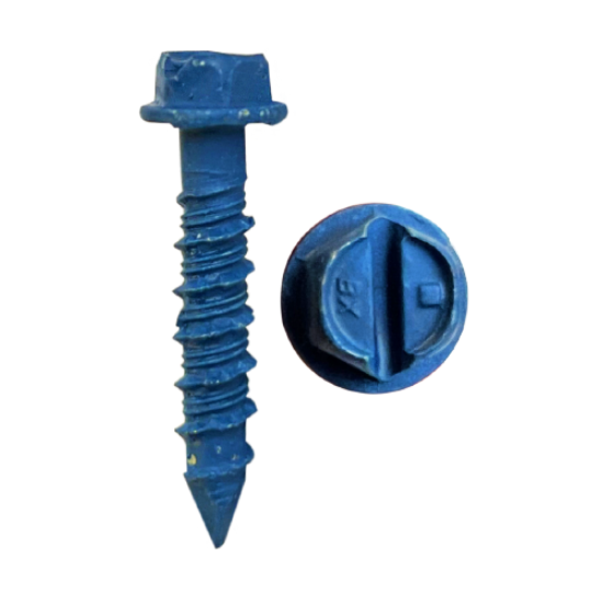 Minerallac Tapcon Concrete Screws 1/4" x 2-1/4" Hex Washer Head with Blue Climaseal Coating, 100 Pack