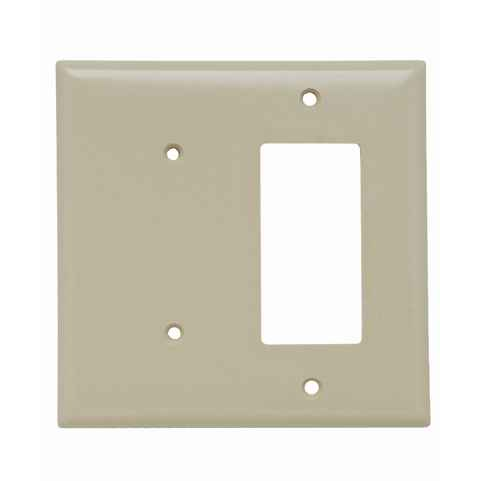 Pass & Seymour SP1426 2-Gang Thermoset Wall Plate, 1 Blank/1 Decorator