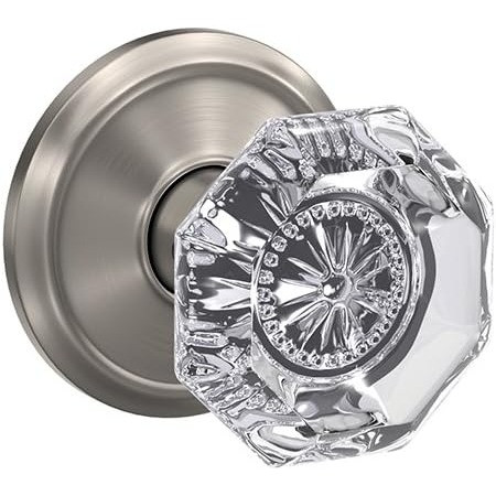 Schlage Residential FC21 Alexandria Glass Knob, Indy Rose Passage, Privacy Lock, 16600 Latch