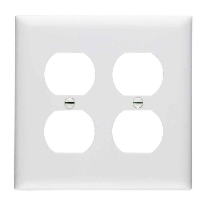 Pass & Seymour TradeMaster 2-Gang Nylon Wall Plate with 2 Duplex Receptacle Openings