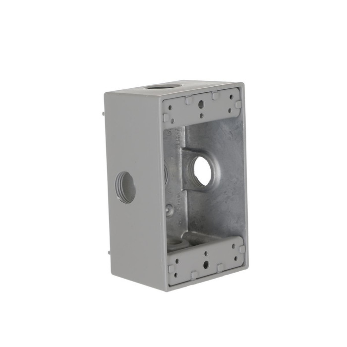 Bell 1-Gang Weatherproof Outlet Box, Aluminum, Gray