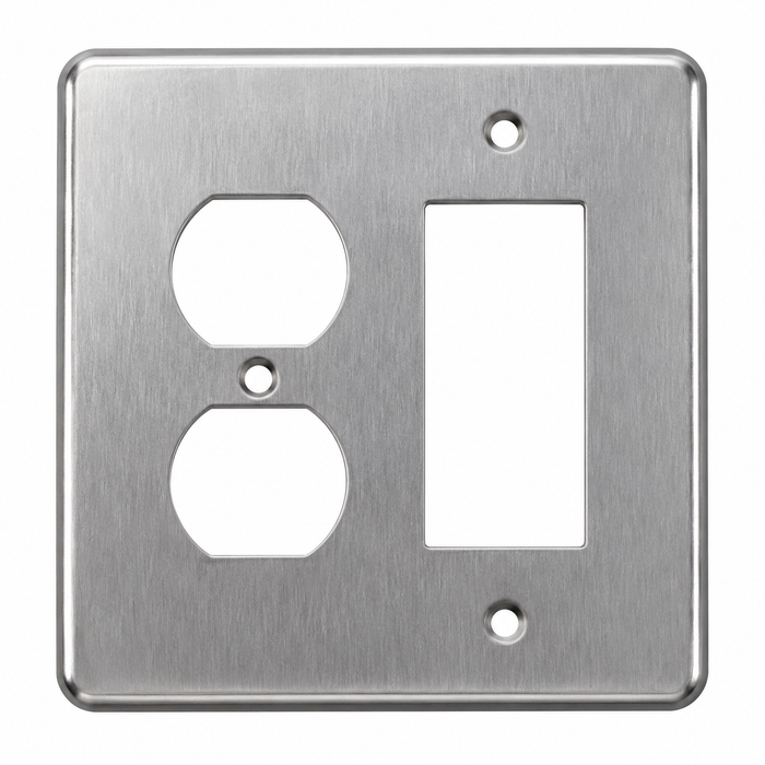 Mulberry Standard Size GFI/Surge 2-Gang Combination Wallplate, 1-Duplex