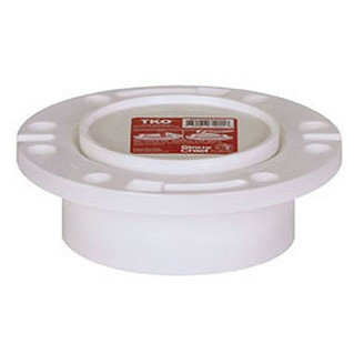 Sioux Chief 886-4PT TKO Flush-to-Floor Closet Flange with Stainless Steel Ring, 4" PVC Hub