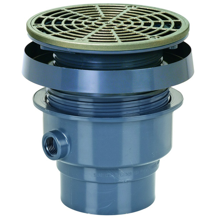 Sioux Chief 832-2PNR 2" PVC Round Finish Line Drain with Nickel Bronze Strainer