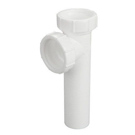 Sioux Chief 230-8706125 White PVC Slip-Joint End Outlet Tee, 1-1/2"