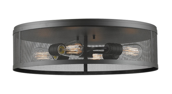 Z-Lite 331F21-BRZ Meshsmith 4-Light Flush Mount