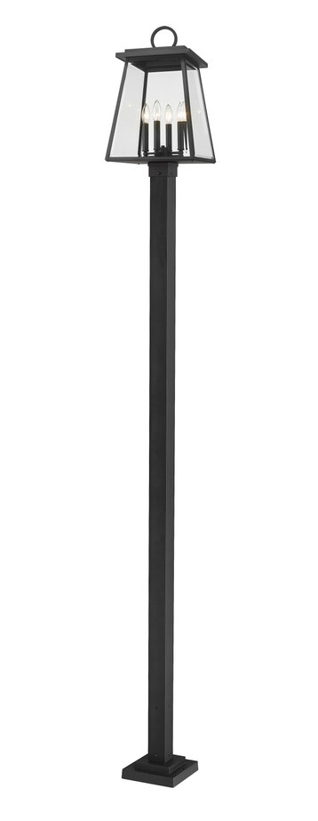 Z-Lite 521PHBS-536P-BK Broughton 4-Light Outdoor Post Mounted Fixture