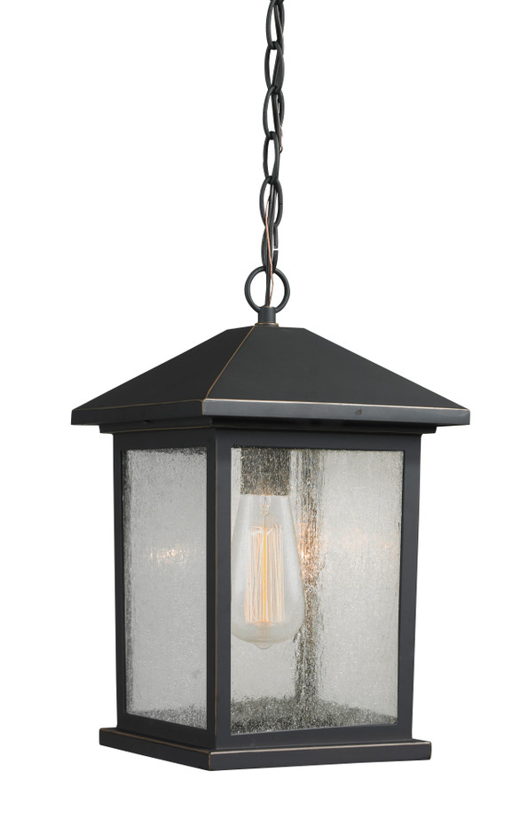 Z-Lite 531CHM-ORB Portland Single Light Outdoor Chain Mount Ceiling Fixture