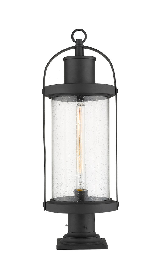 Z-Lite 569PHB-533PM-BK Roundhouse Single Light Outdoor Pier Mounted Fixture