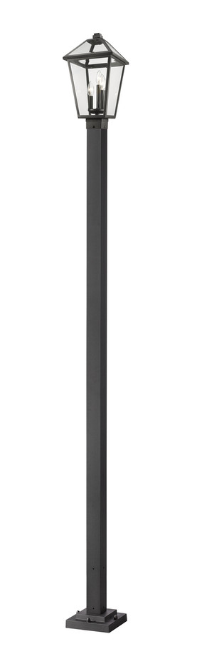 Z-Lite 579PHBS-536P-BK Talbot 3-Light Outdoor Post Mounted Fixture