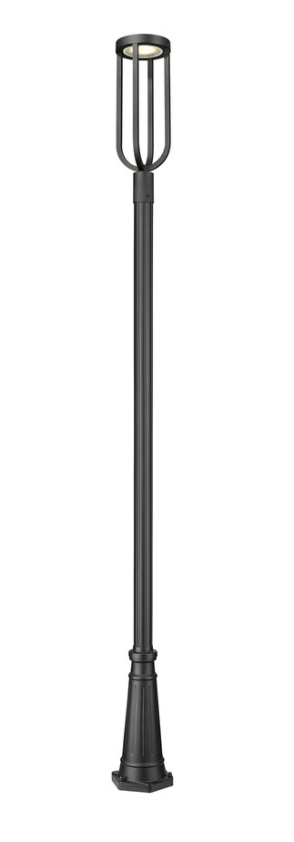 Z-Lite 5005PHB-5011P-BK-LED Leland Single Light Outdoor Post Mounted Fixture
