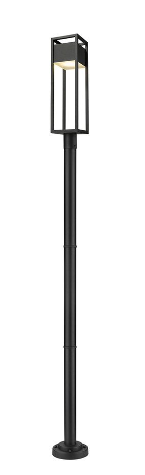Z-Lite 585PHBR-567P-BK-LED Barwick Single Light Outdoor Post Mounted Fixture