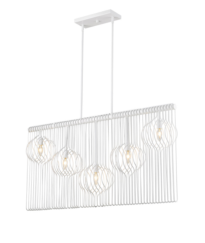 Z-Lite 801-5L-WH Contour 5-Light Linear Chandelier