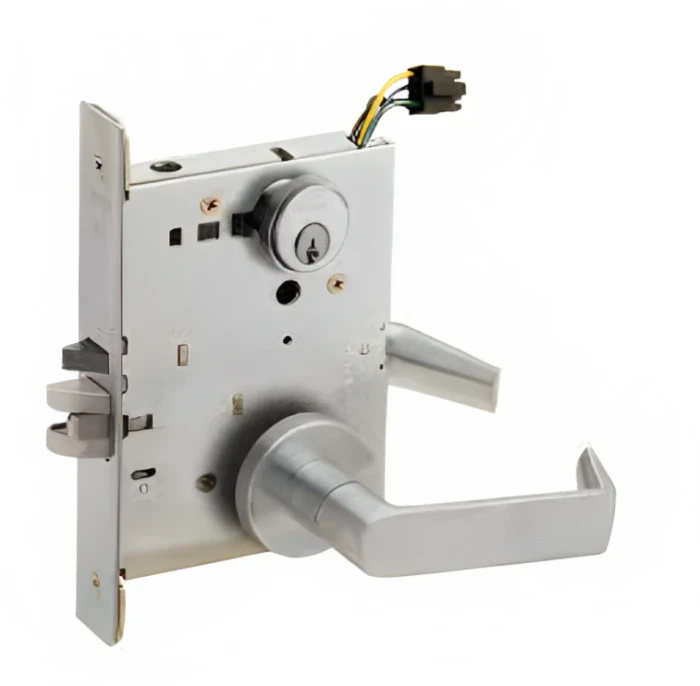 Schlage L9092EU - Electrified Mortise Lock - Grade 1, Fail Secure, Outside Levers EU, Outside Cylinder Override