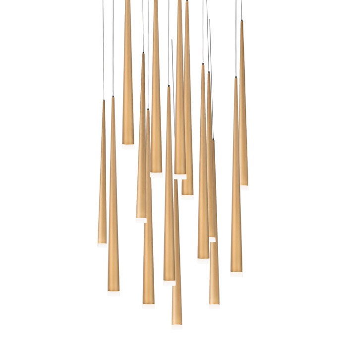 Modern Forms MDF-PD-41815R Cascade Etched Glass LED Round Chandelier