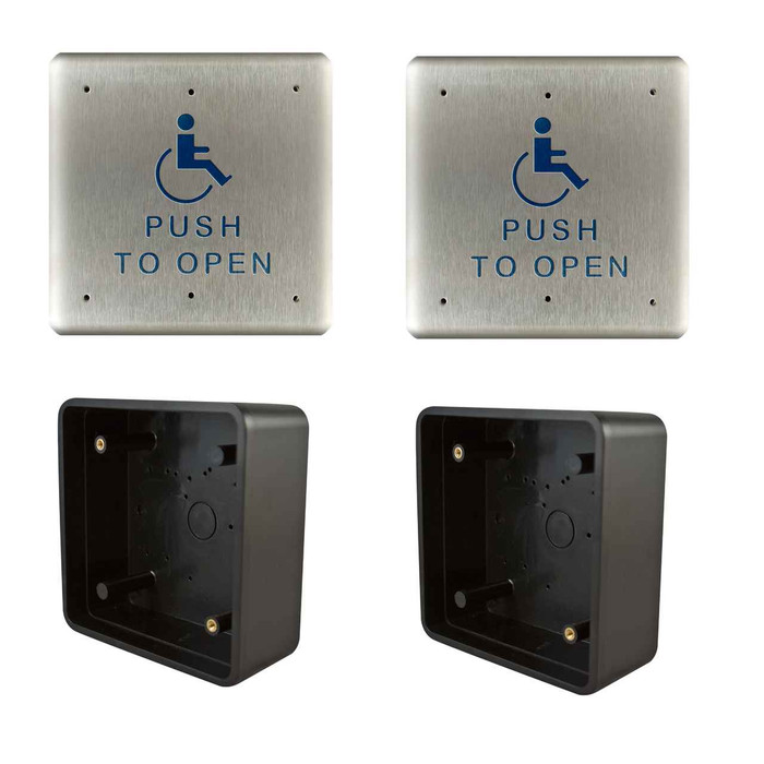 LCN LCN 8310-3857T 4-3/4" x 4-3/4" Square, Hard Wired Surface Mount Actuator Package with Handicap Symbol and Text LCN-8310-3857T