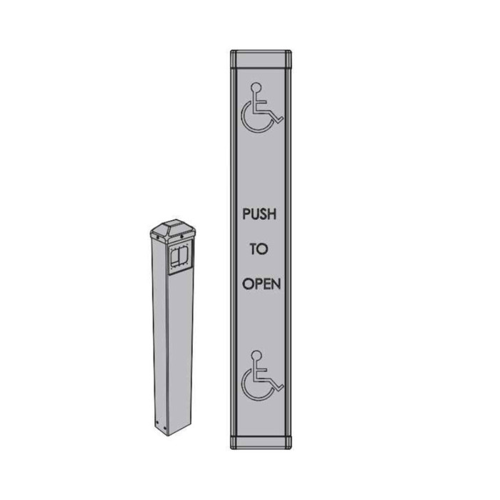 LCN 8310-3836T Hard Wired Full Length Actuator with Bollard Package 36" x 6" Handicap Symbol