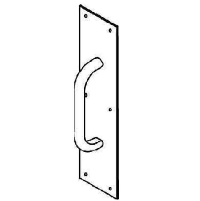 Trimco Trimco 1013 Round Heavy Duty Pull Plate with 5.5" CTC Pull TRI-1013