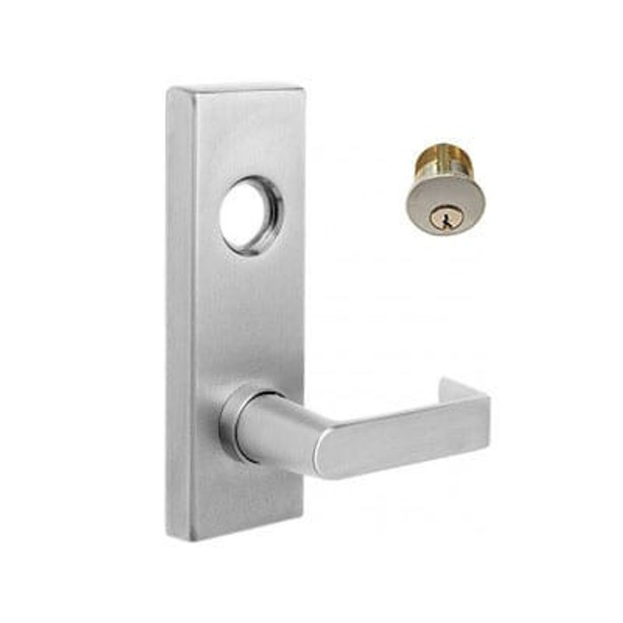 Dorma YR09 Wide Stile Exit Device Lever Trim, Escutcheon with R Lever Trim, Nightlatch Function, Key Retracts Latchbolt