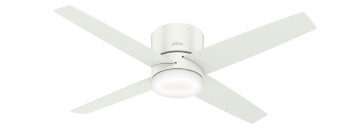 Hunter 54" 4 Blade Wi-Fi Advocate Low Profile Ceiling Fan with LED Light Kit and Handheld Remote