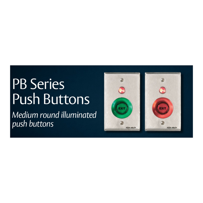 Securitron PB Series Medium Round Illuminated Push Buttons