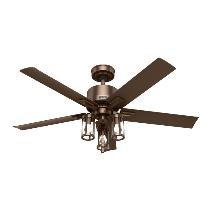 Hunter 52" 5 Blade Lawndale Damp Rated Ceiling Fan with LED Light Kit and Pull Chain