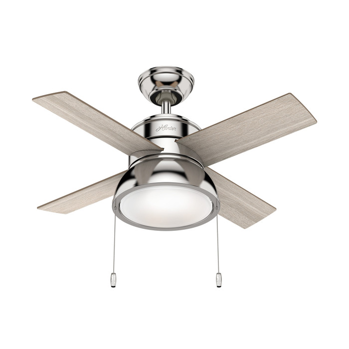 Hunter 36" 4 Blade Loki Ceiling Fan with LED Light Kit and Pull Chain