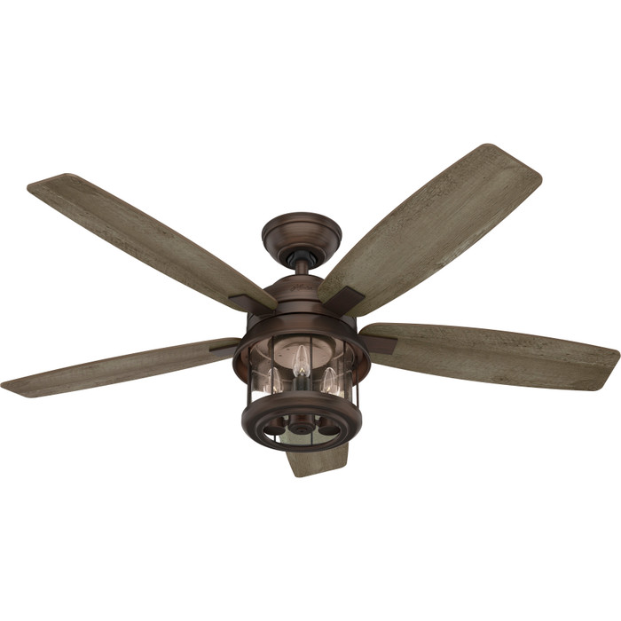 Hunter 52" 5 Blade Coral Bay Damp Rated Ceiling Fan with LED Light Kit and Handheld Remote Hunter 52" 5 Blade Coral Bay Damp Rated Ceiling Fan with LED Light Kit and Handheld Remote
