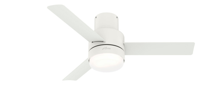 Hunter 44" 3 Blade Gilmour Low Profile Damp Rated Ceiling Fan with LED Light Kit and Handheld Remote