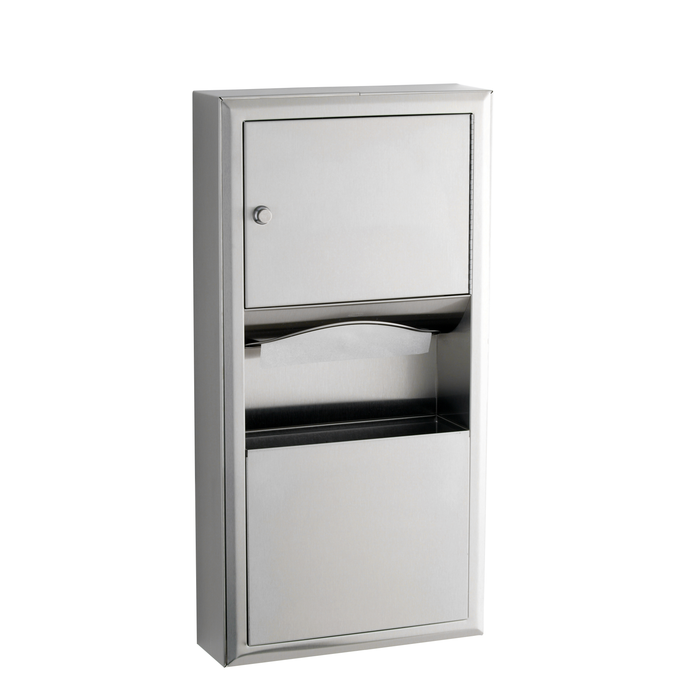 Bobrick B-3699 Surface-Mounted Paper Towel Dispenser and Waste Receptacle