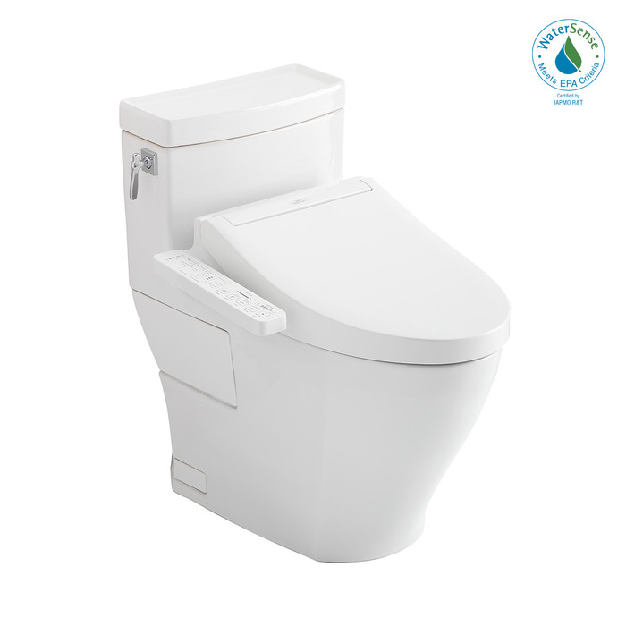 TOTO MW6263074CEFG#01 TOTOWASHLET+ Aimes One-Piece Elongated 1.28 GPF Toilet and WASHLET C2 Bidet Seat