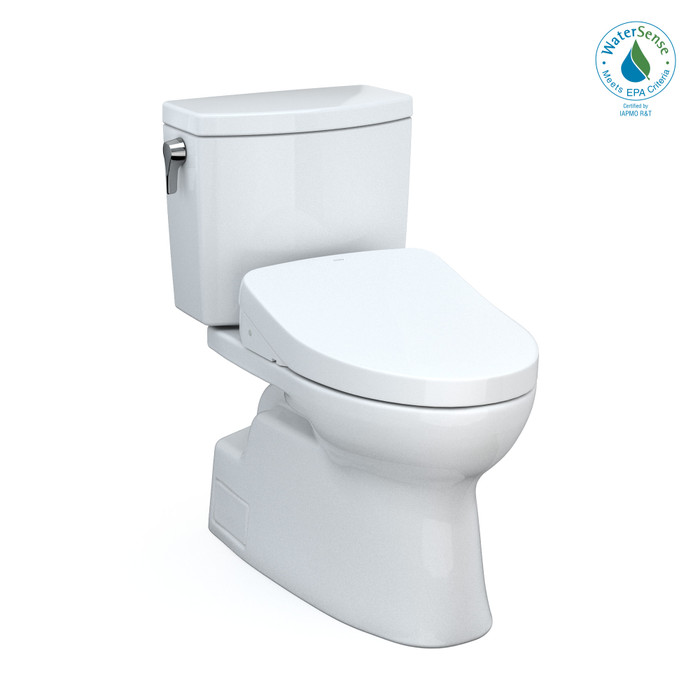 TOTO MW4743056CUFGA#01 WASHLET+ Vespin II 1G Two-Piece Elongated 1.0 GPF Toilet with Auto Flush WASHLET+ S550e Contemporary Bidet Seat